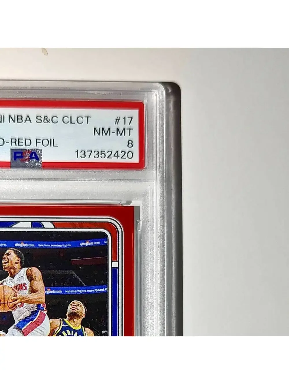 Jaden Ivey 2024-25 Panini NBA #17 Sticker 57/100 Red Foil PSA 8 NM-MT